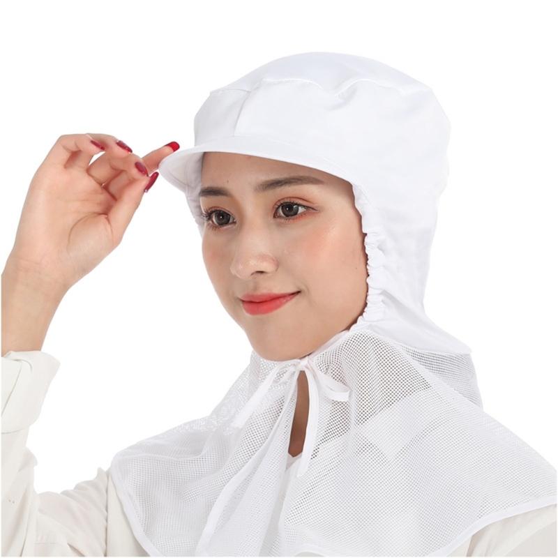 Регулируемая Рабочая Кепка с Защитой Шеи Дышащая Сетчатая Эластичная Рабочая Кепка для Кухни Мастерской Пылезащитная Промышленная Кепка