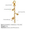 Ins Y2K Flower Natural Stone DIY Pendant Keychain, 18K Gold Plated Multi-element Pendant Chain