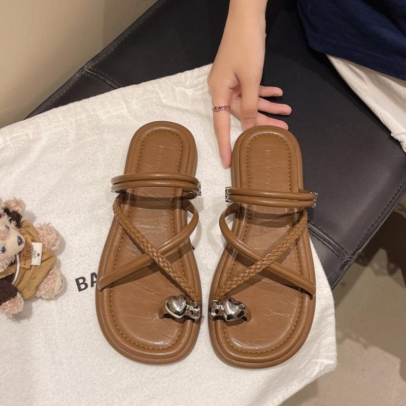 2026 Summer Flip Flop Clip Toe Women Flats Slippers Shoes Outdoor Beach Vacation Ladies Narrow Band Slides