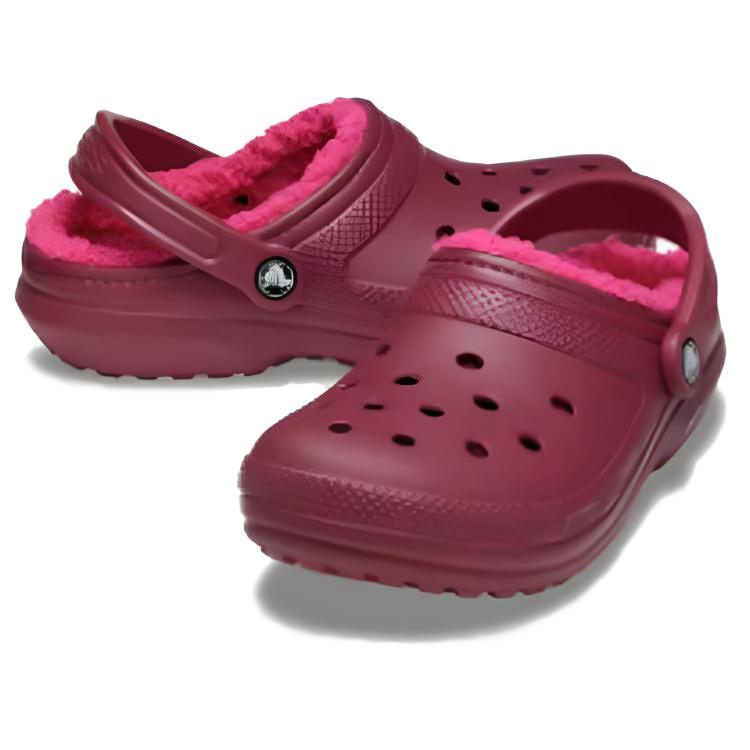 Crocs Warme Leichte Bequeme Clogs zum Hineinschlüpfen mit runder Zehenpartie Damen Clogs Rote Bete 203591-6XH