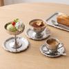 Coaster with Raised Border Silver Cup Coasters Reflective for Hosts