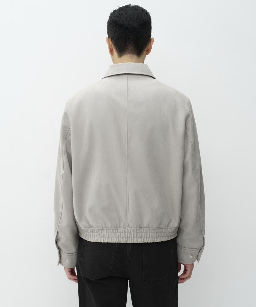 MUSINSA STANDARD Synthetic Suede Minimal Blouson Jacket [Light Grey]
