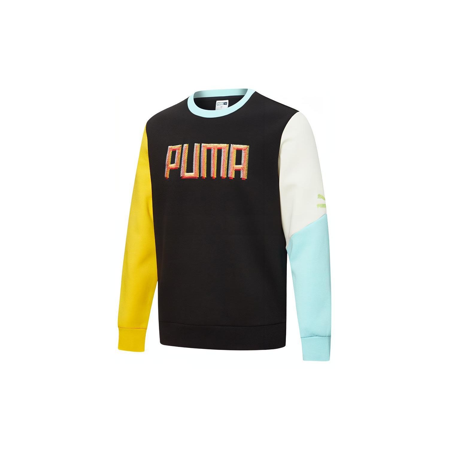 

Повседневная толстовка с круглым вырезом Puma с вышитым логотипом в стиле пэчворк, топы унисекс, черный 532180-01 M