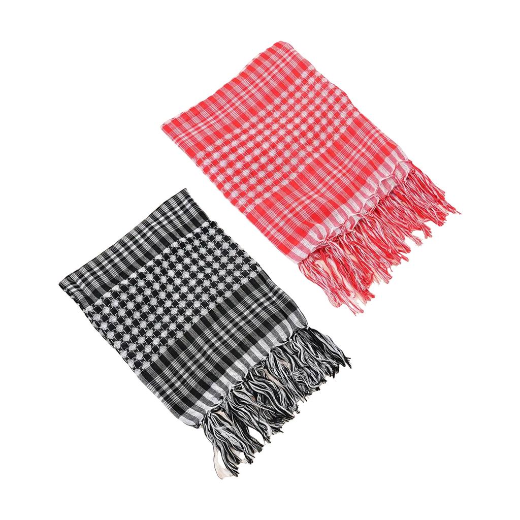 Soft Polyester Checkered Shemagh Scarf With Fringe Trim For Kids Various Outfit Arabic Shoulder Wrap For Boy Daily Wear