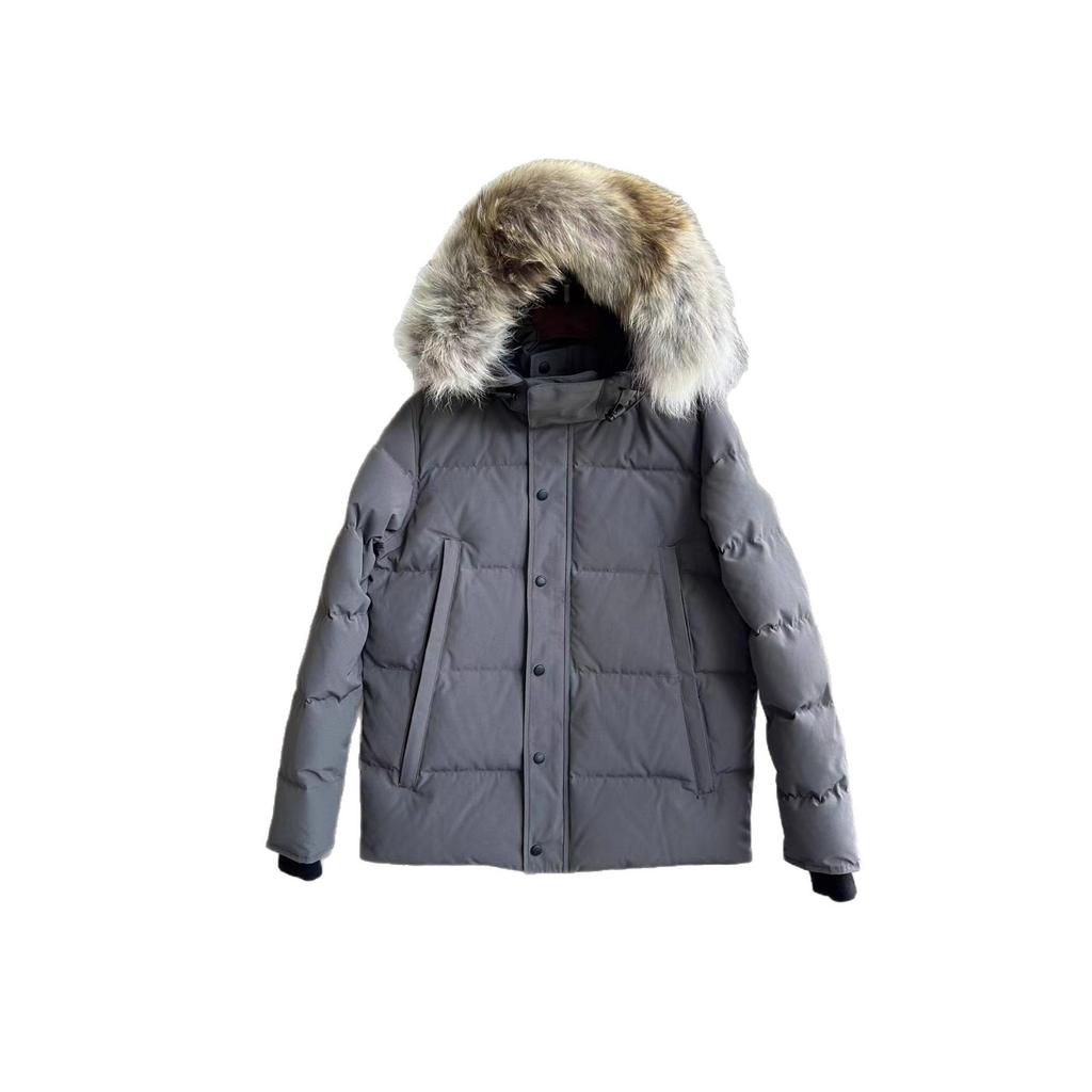 Wyndham Parka Jiacket Fur and Badge Goose Down Jacket Men's and Women's Clothing