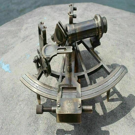 Nautical Marine Navigational Astrolabe Instrument Brass Sextant 20.32 Cm Antique Gift