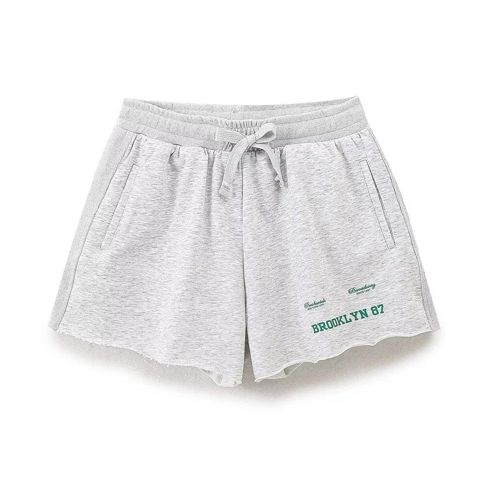 European and American style, new women s clothing, printed flannel sweater, text flannel shorts 3253808 S