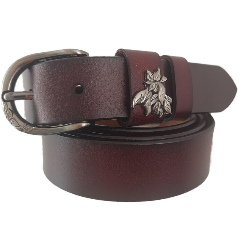 Leather Twoply Handcrafted Belt With Pin Buckle For Daily Casual Use Fashion
