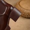 Qirui shoes Thick-soled Chelsea boots, leather inside and outside, simple and elegant