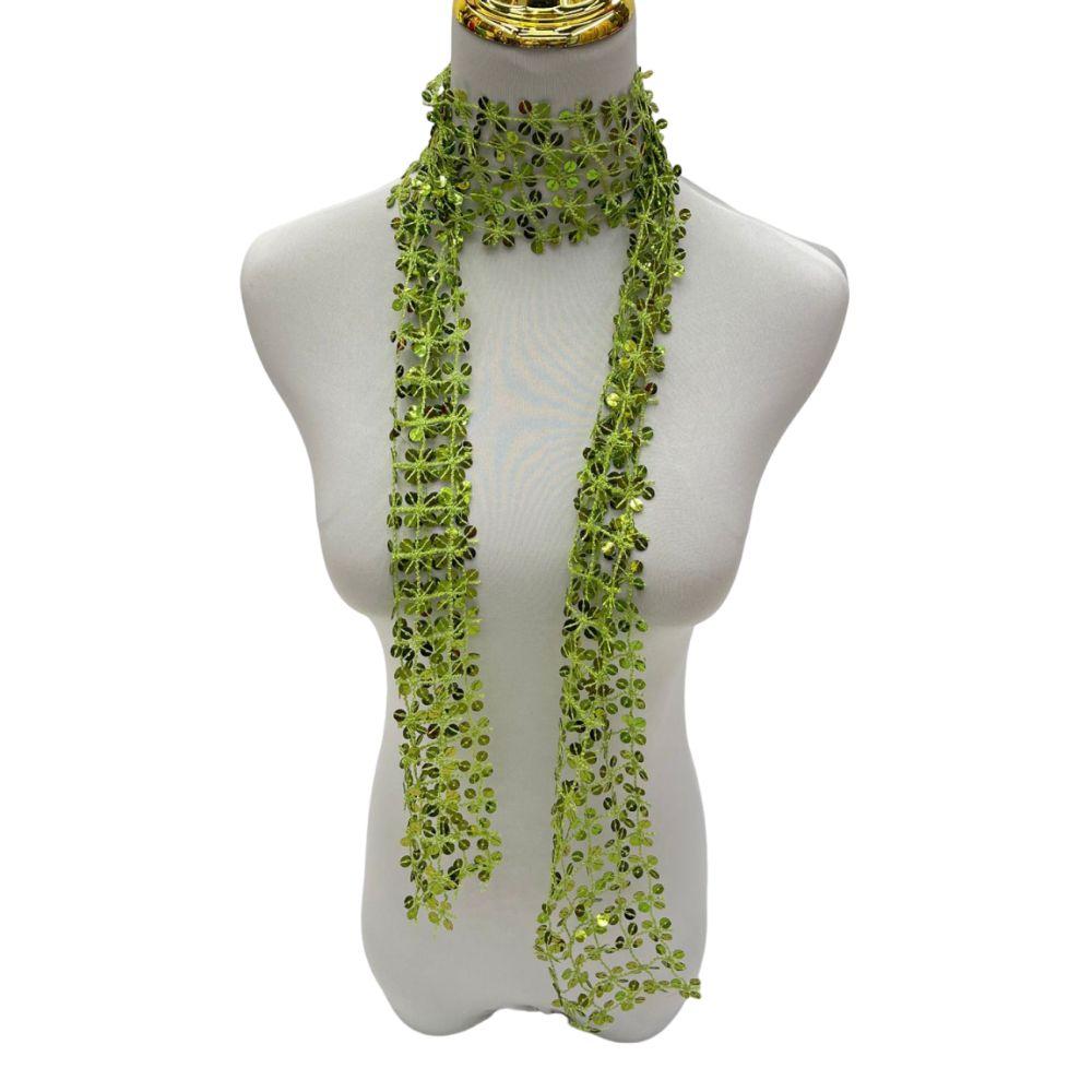 Hollow Sequin Scarf Flower Shape Sparkling Hair Accessory Neck Wrap Waist Chain  Party