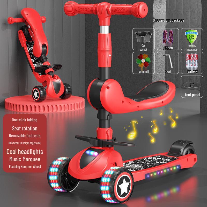 3-in-1 Toddler Scooter & Ride-On: For Ages 2-6, Boys & Girls