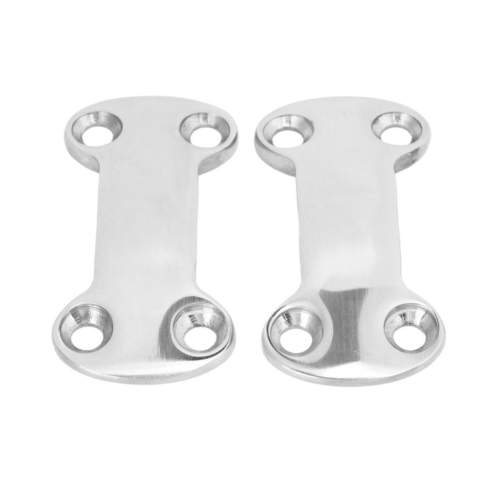2 Pcs Stainless Steel Webbing Fixing Plate Good Fixation Rustproof Hardware Accessories with 8 Screws for Small Yachts