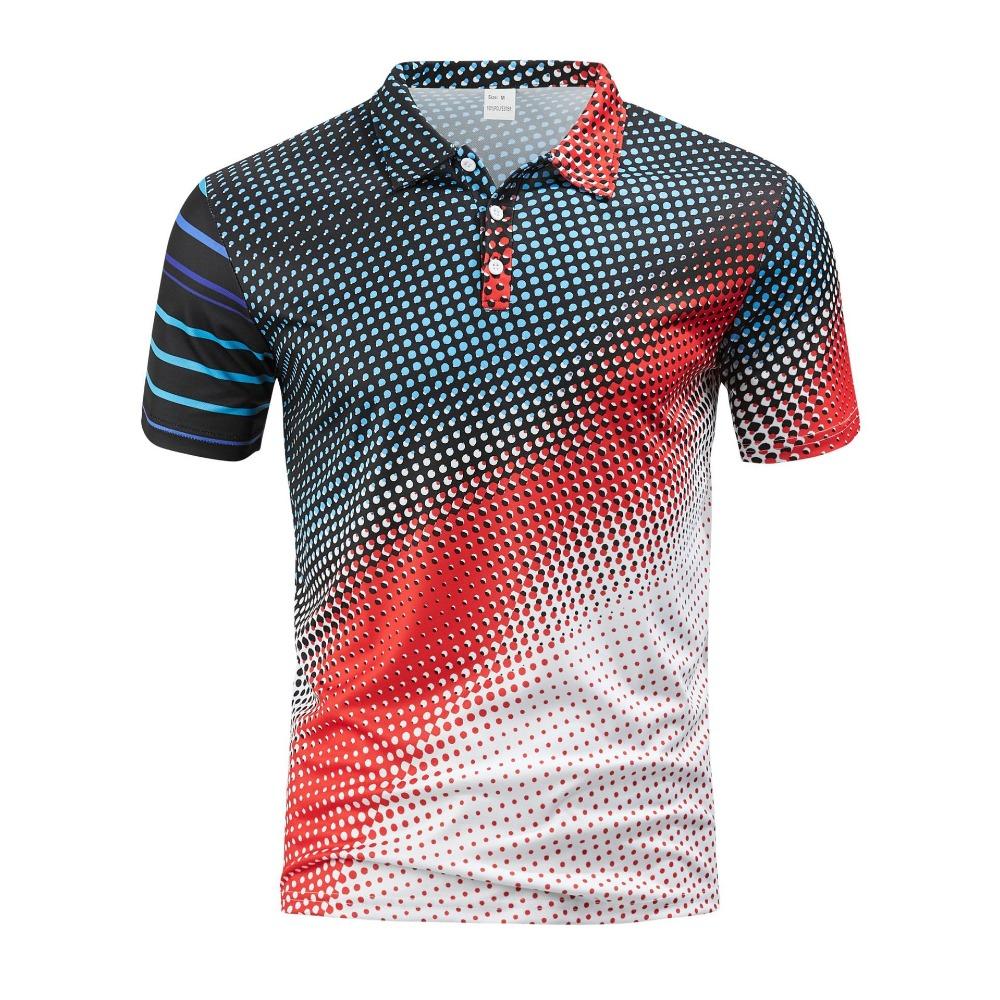 

Summer Men s European and American Shirt Print Hot Short Sleeved Outdoor Street Collar Polo Shirt 3XL червоний