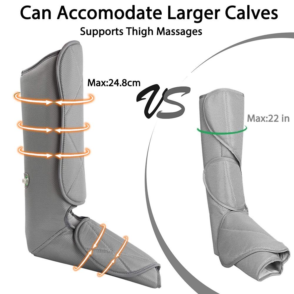 24W 3 Modi Luftkompressions-Beinmassagegerät Durchblutungsgerät Waden-Neuropathie-Massage für Waden Beine Knöchel und Füße Entspannung Schmerzlinderung