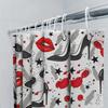Stylish Personalized Shower Curtain Waterproof & Anti-Mold Bathroom Accessory High Heels Red Lips Sunglasses Pattern Easy-Clean