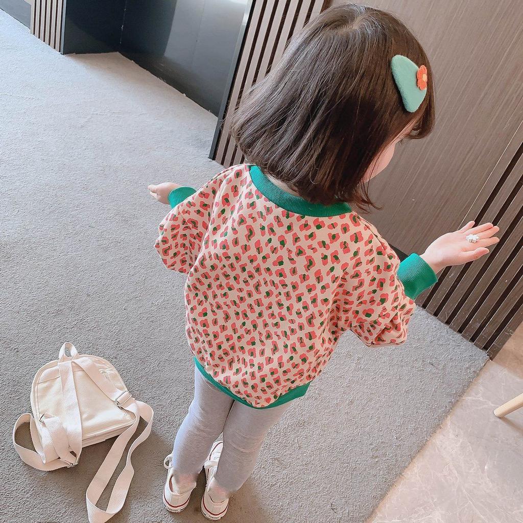 Girls Leopard Print Hoodie 2 Piece Set Spring Autumn Stylish Outfit
