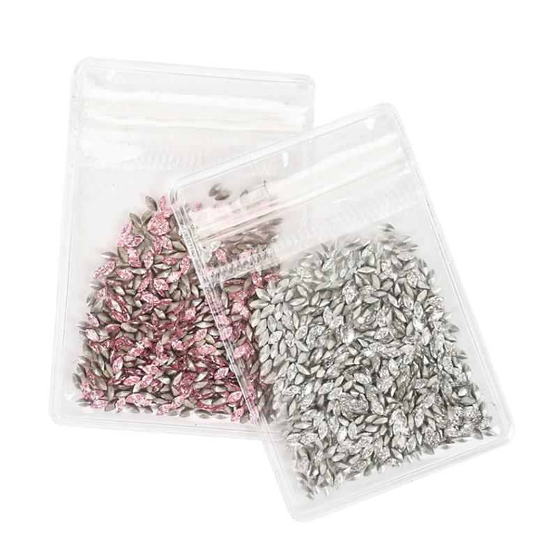50Pcs Mini Shaped  Diamond Nail Decorations Flat Bottomed  Mixed Color Glass Gemstone Diy Manicure Accessory
