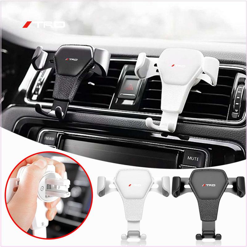 1pcs Gravity Car Phone Holder Air Vent GPS Stand Car Accessories for Toyota TRD GR Yaris Mark-X Mirai Yaris Corolla Avensis Aygo Vitz Vios