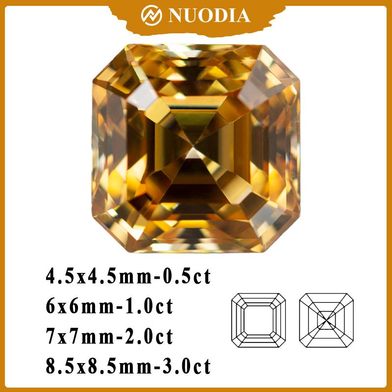 Champagne Moissanite Stone With Round/100 Faces/Pear/Emerald/Radiant/Oval/Princess/Heart/Cushion/Asscher/Marquise