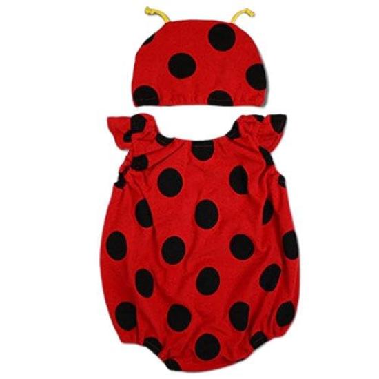 

Ladybug romper with Kigurumi romper [Kushto] hat, (60cm)