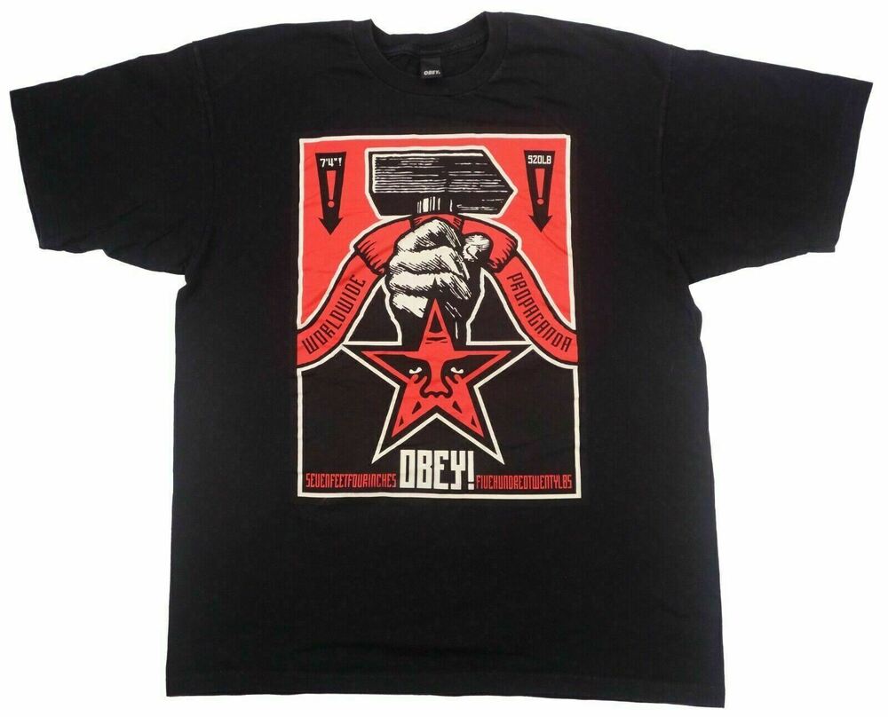 

Винтажная футболка унисекс для скейтбординга Obey Hammer Worldwide Propaganda