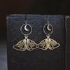 Bohemian Moon Moth Hollow Victorian-Style Earrings