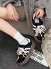 2025 new beaded tassel leather platform German training shoes women's versatile casual sports board shoes white shoes women's shoes