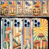 Boho Hippy Mushroom Sunrise Cases Phone Case For Iphone 17E 16E 17 Air 16 Pro Max 15 Pro 14 Plus 11 13 12 Mini Cover Cases Compa