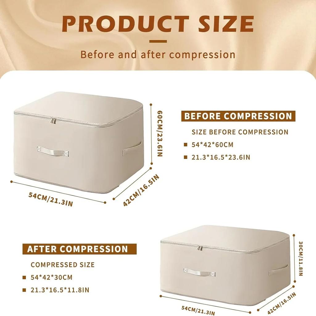 Large Compression Bag Quilt Clothes Closet Cabinet Organizer Storagepouch Ultra Space Saving Self Compression Organizer