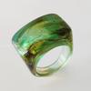 Acrylic Resin Colorful Mixed Block Ring, Unique Unisex Stylish Macrame Band for Men and Women