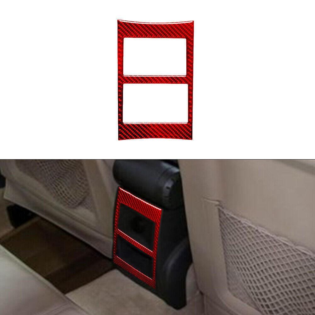 Red Carbon Fiber Armrest Box Rear Bezel Panel Trim For Cadillac CTS 2003-2007