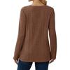 Women's Fashion Casual V-Neck Long Sleeve Color T-Shirt Comfortable Top