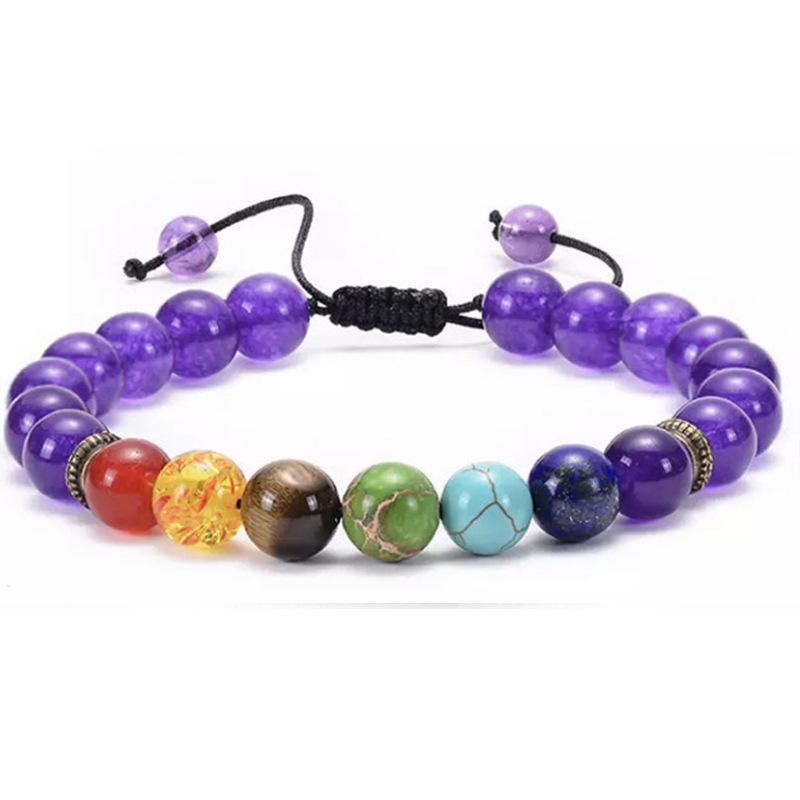 Multicolor Alloy & Volcanic Stone Yoga Bracelet with Turquoise & Tiger Eye Beads