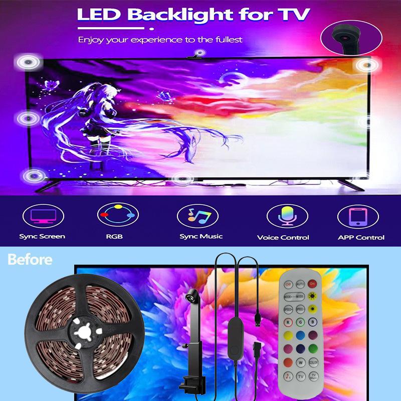 

RGB Dreamcolor Окружающая светодиодная лента: Bluetooth-синхронизация для ТВ, компьютера и игр 5 Meters