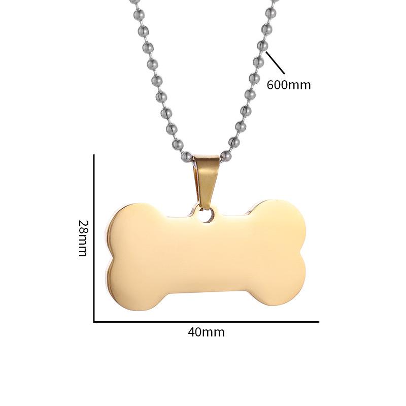 New European and American Stainless Steel Dog Bone Tag Pet Pendant Pendant