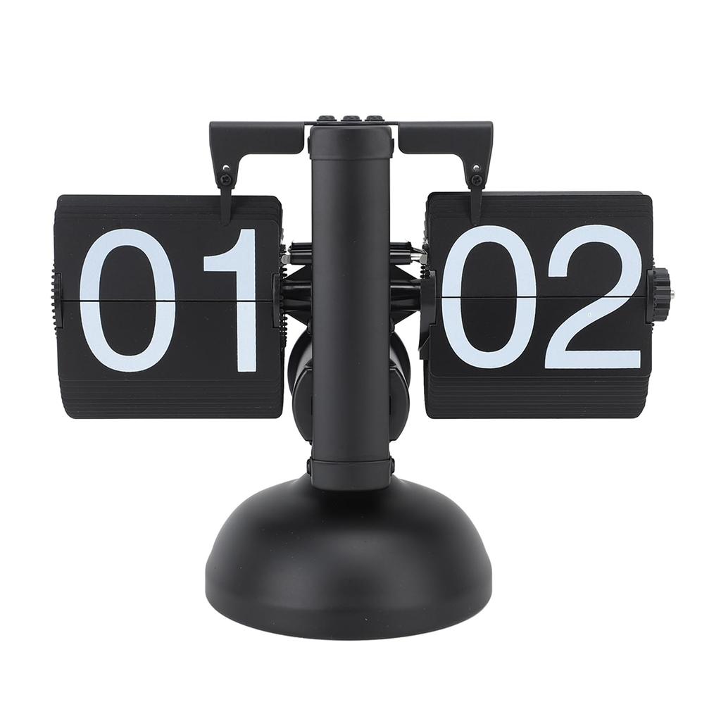 Retro Large Number 24-Hour Flip Desk Clock, Stainless Steel Table Clock, Easy To Read, Best Retro Birthday or Christmas Gift, Perfect for Living Room,