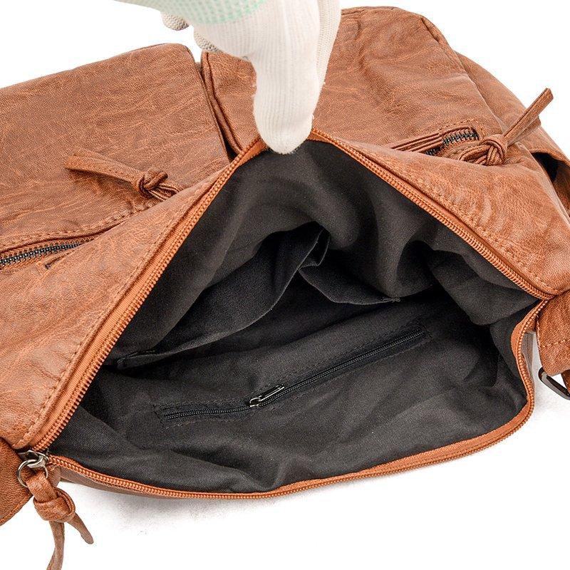 Mother Bag Klasická dvoutaška Měkká kožená taška přes rameno