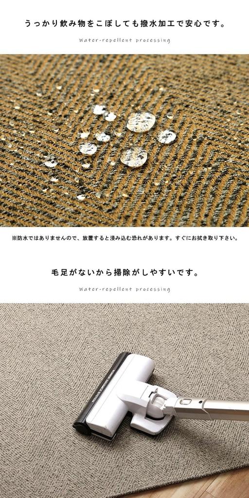 IKEHIKO Rug, Carpet, Jacquard Weave, Water-Repellent, Washable, 2-Tatami Size, Square, Carm Green, Approx. 185x185cm, Scandinavian Design, All-Season,