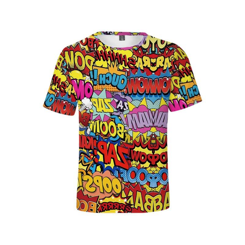 Mens 3D Anime Print Crew Neck Short Sleeve T-Shirt Casual Tee Teens Adults