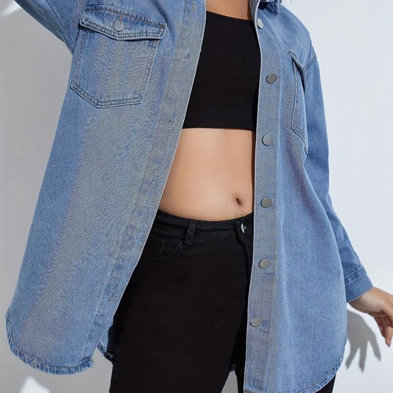 

2025 Women s European American Casual Loose-Fit Denim Jacket Medium