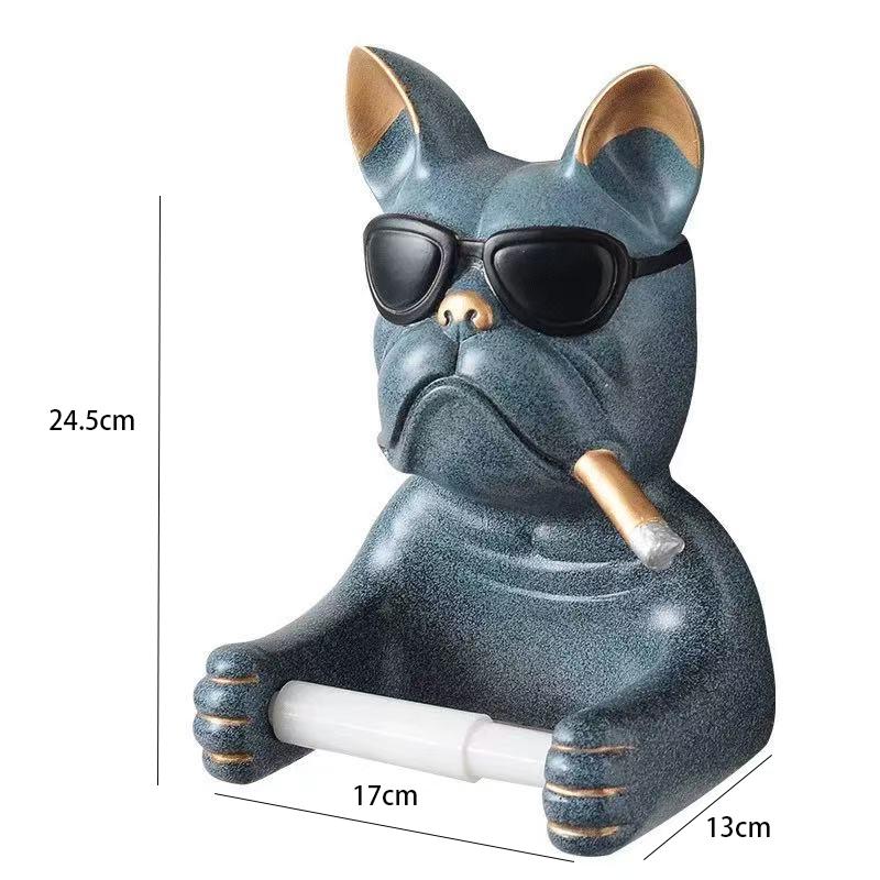 

Creative Bulldog Sculpture Tissue Holder Bathroom Sunglasses Dog Tissue Box Kitchen Home Crafts Decoration Gift