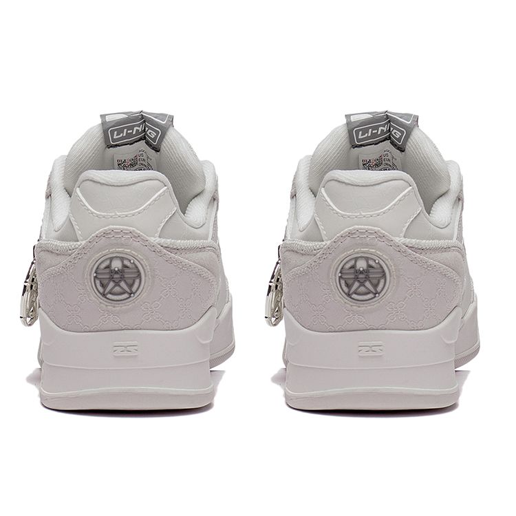 Li Ning Moon White Dream Theme Thick Sole Height Increasing Wear Resistant Breathable Low Top Skate Shoes Men Skate Shoes Gray AGCS251-5
