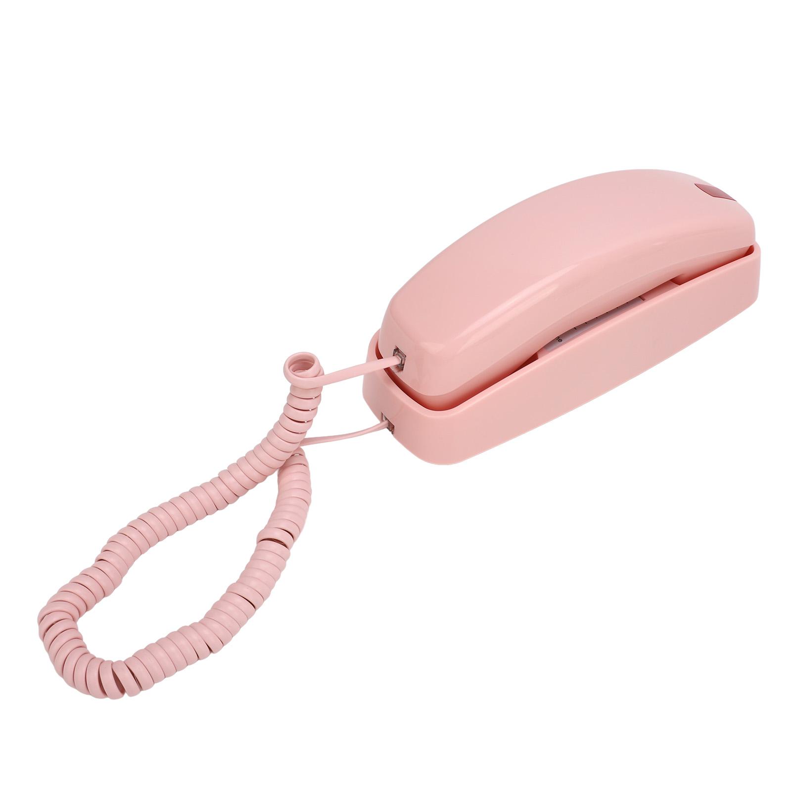 

Проводной телефон настенный с большими кнопками и регулировкой громкости, удобный для пожилых людей, проводной домашний телефон бежевый розовый