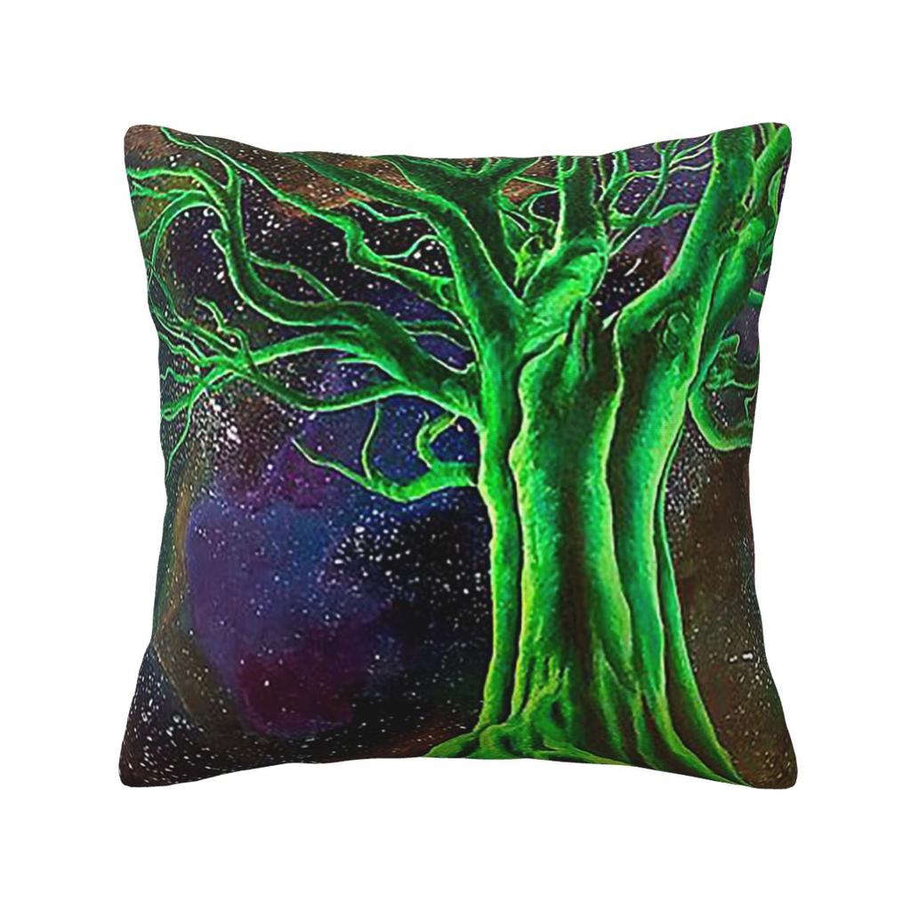 Magic Green Tree Square Pillowcase Cushion Cover Pillow Case Throw Pillow Cover for Home Sofa Living Room