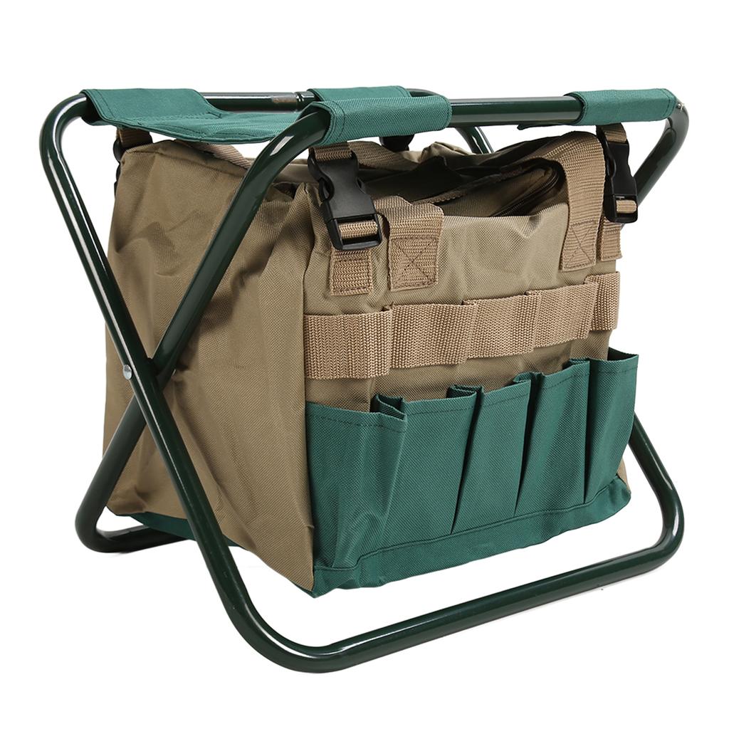 Heavy Duty Folding Stool Bag Multifunctional Gardening Folding Toolkit Stool for Gardeners
