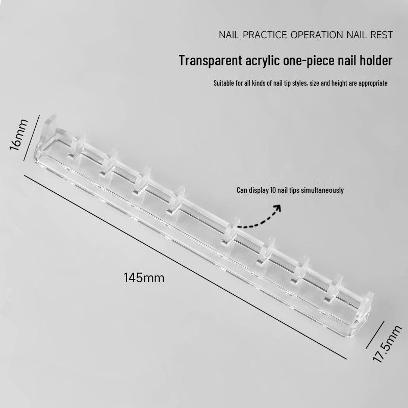 

Прозрачная акриловая подставка для практики наращивания ногтей с базой и накладными типсами для демонстрации