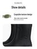 Women's 2025 Fashion Mid-Calf Waterproof Non-Slip Silicone Rain Boots with Thick Sole