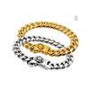 Metal Dog Collar Stainless Steel Pet Choker Gold Cuban Link Chain 14mm Wide Lead for Small Medium Large Dogs Pet Accessories