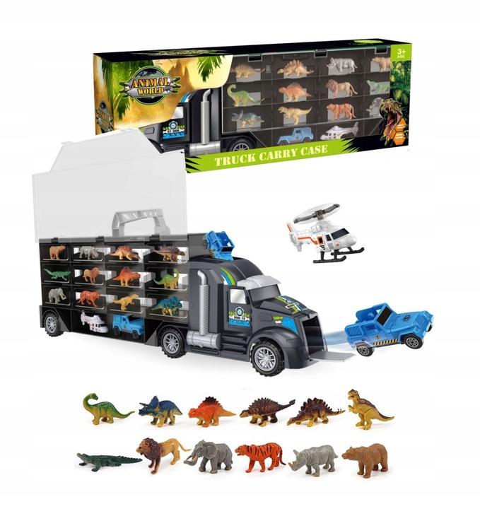 Super Merchant Tir Vrachtwagen Lanceerplatform Auto Helikopter Dinosaurussen