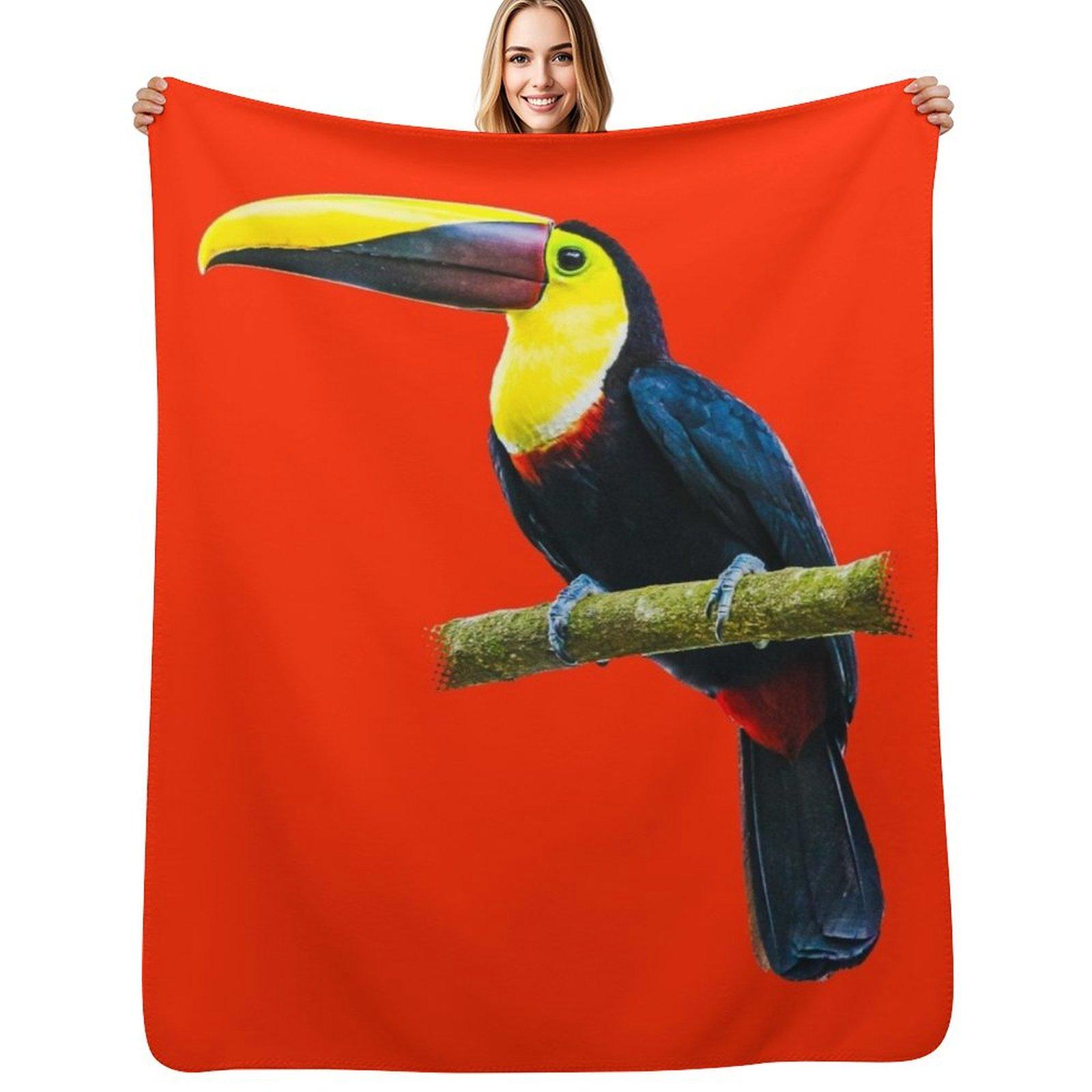

Toucan on a Branch Throw Blanket Travel Size Cozy Blanket for Plane Train 102x76cm(40x30in)